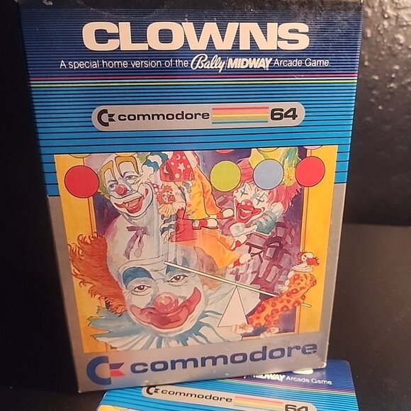 CLOWNS Commodore 64 Cartridge CIB Complete In Box W Manual - Picture 2 of 8